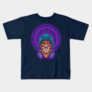 Aztec Warrior Shamanic Kids T-Shirt